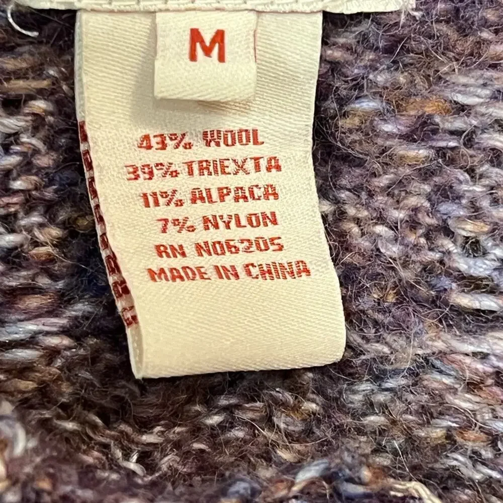 Sundance Alpaca Wool Blend Cable Knit Toggle Cardigan Sweater Medium Cozy